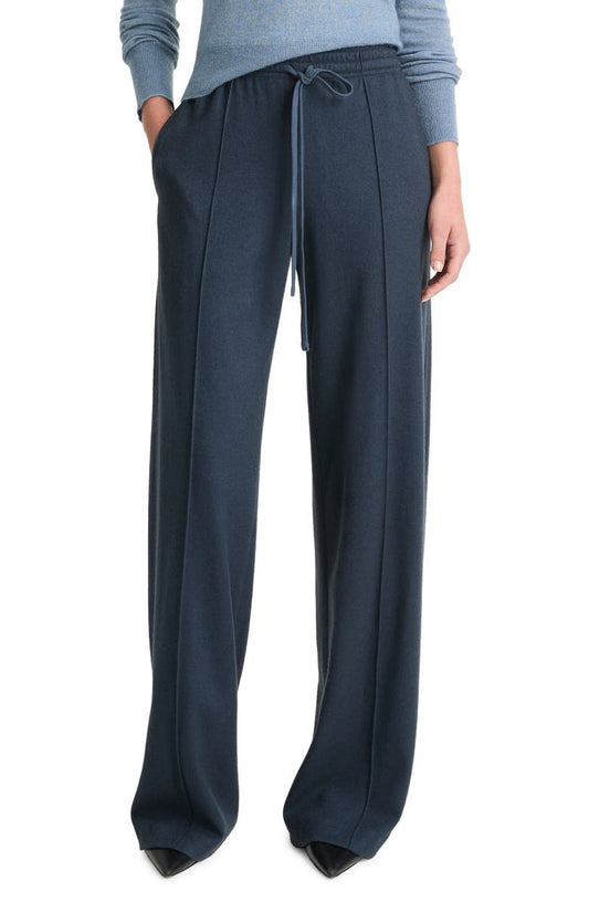 Wool Blend Pull-On Wide Leg Drawstring Pants