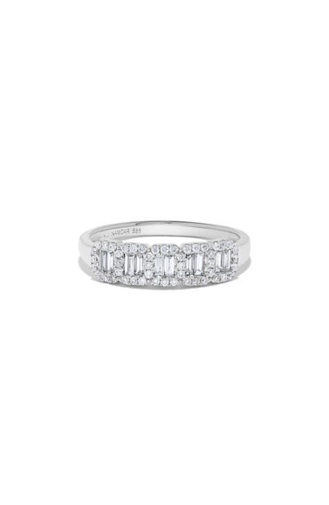 Anillo Halo de Diamantes Baguette
