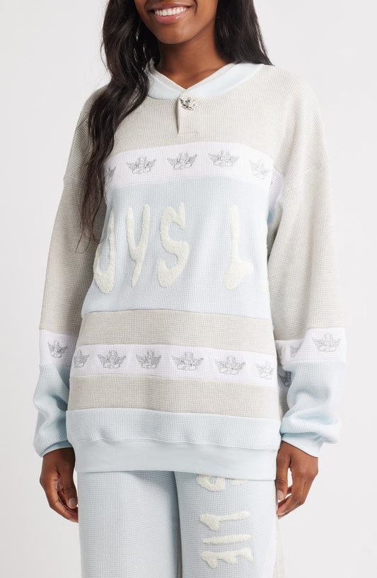 Baby Blue Private School Rider Waffle Knit Sweatshirt