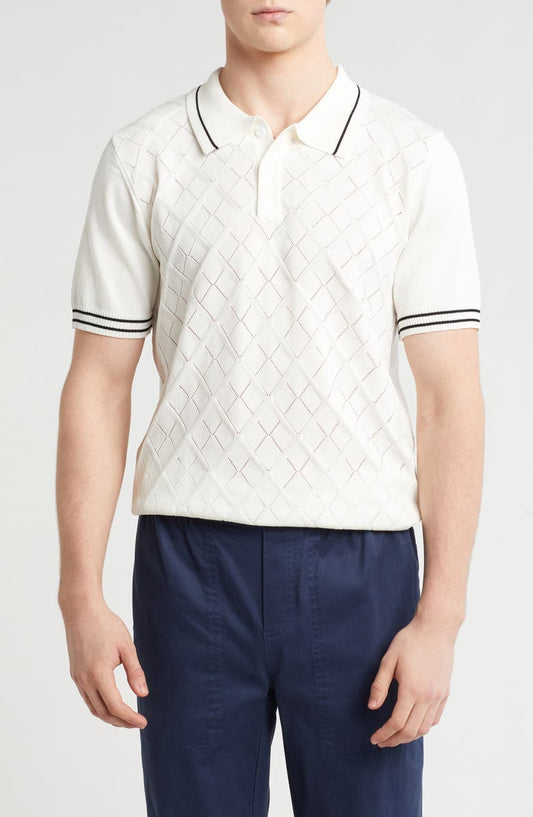 Tipped Collar Sweater Knit Polo