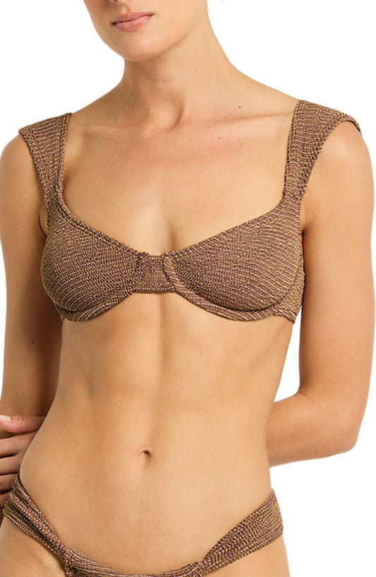 Georgia Metallic Underwire Balconette Bikini Top
