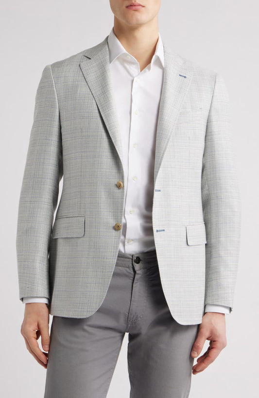 Kei Trim Fit Wool & Silk Blend Melange Sport Coat