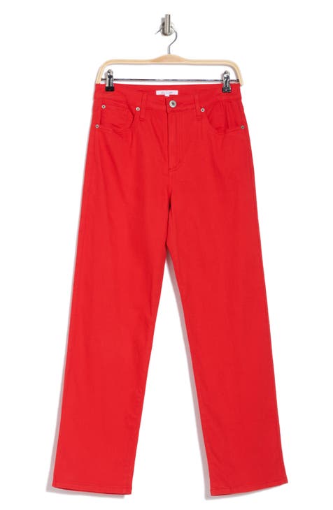 Vaqueros Cameron de cintura alta y pierna recta (carmesí)