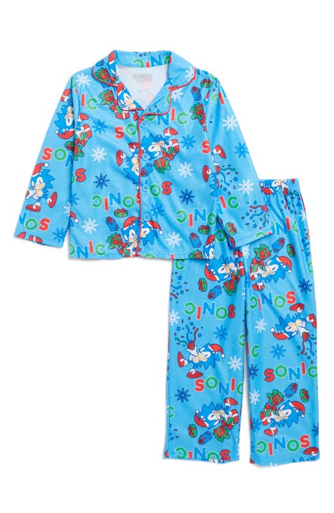 Pijama Sonic de manga larga y pantalones para niños (niño pequeño)