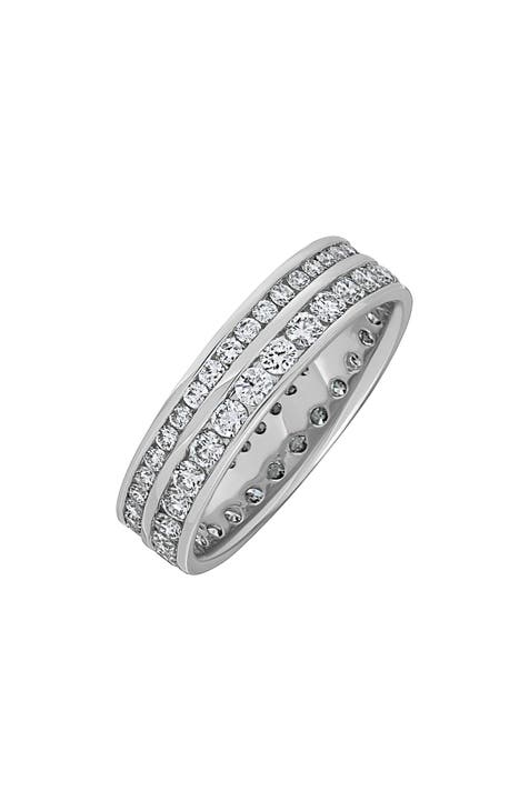 Anillo Eterno de Doble Hilera de Diamantes de Oro Blanco de 18 K - 1,41 ct. (Exclusivo Nordstrom)