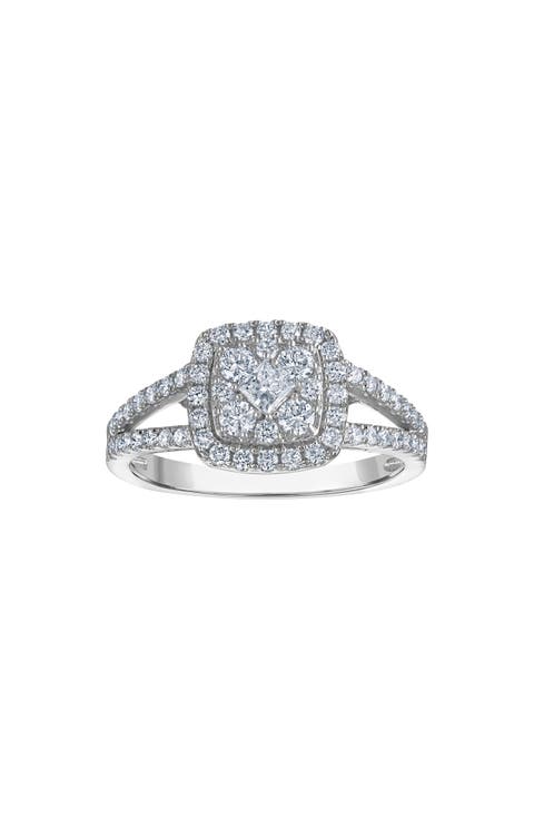 Sterling Silver Lab Grown Diamond Ring