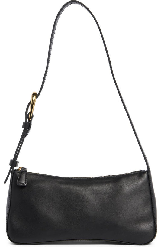 The Sculptural Buckle Leather Shoulder Bag