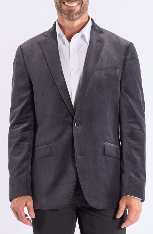 Mid Grey Velvet Blazer