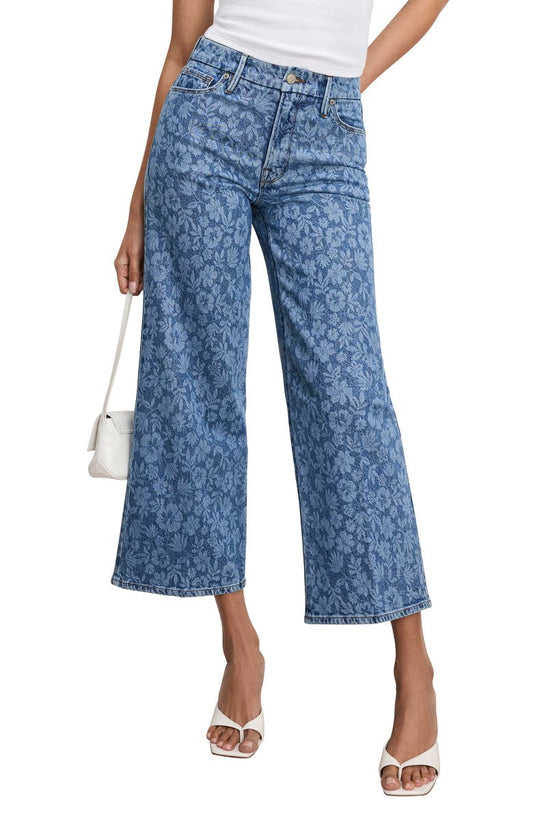 Good Waist High Waist Crop Palazzo Jeans