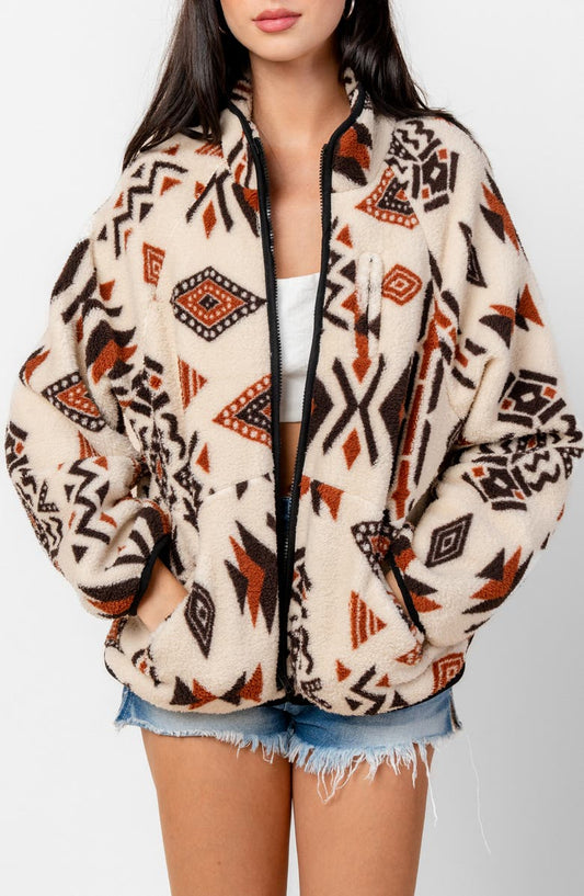 Print Fleece Jacket