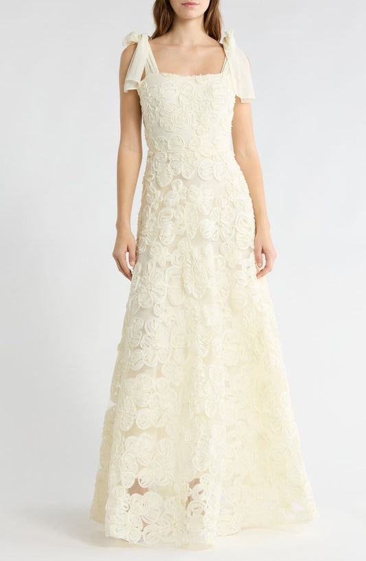 Sherry Soutache Flower A-Line Gown