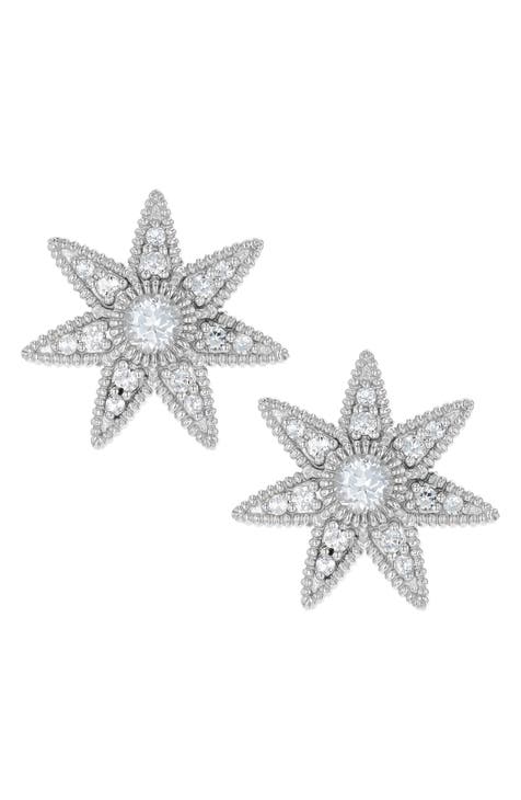 Pendientes Estrella Topacio Blanco