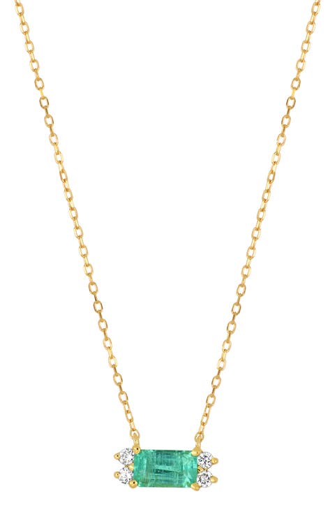 El Mar Emerald & Diamond Pendant Necklace