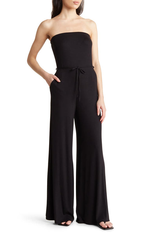 Strapless Wide Leg Jumpsuit