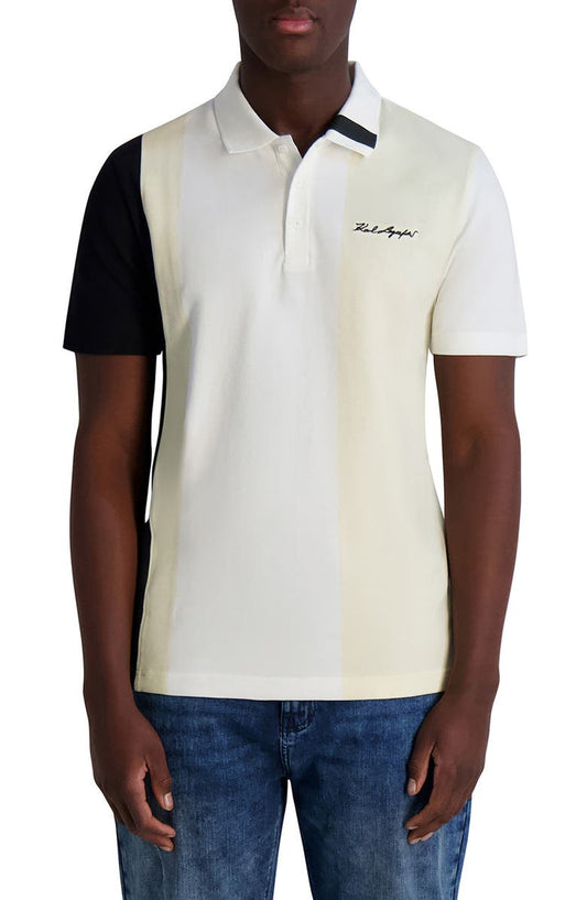 Colorblock Stretch Cotton Polo