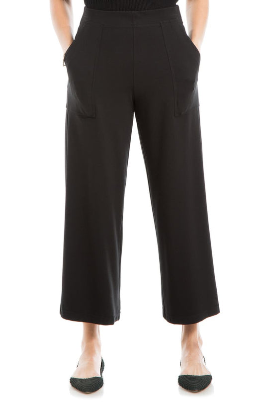 Ponte Crop Wide Leg Pull-On Pants