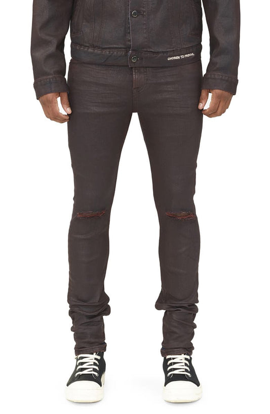 Strat Overspray Stretch Super Skinny Jeans (Burg)