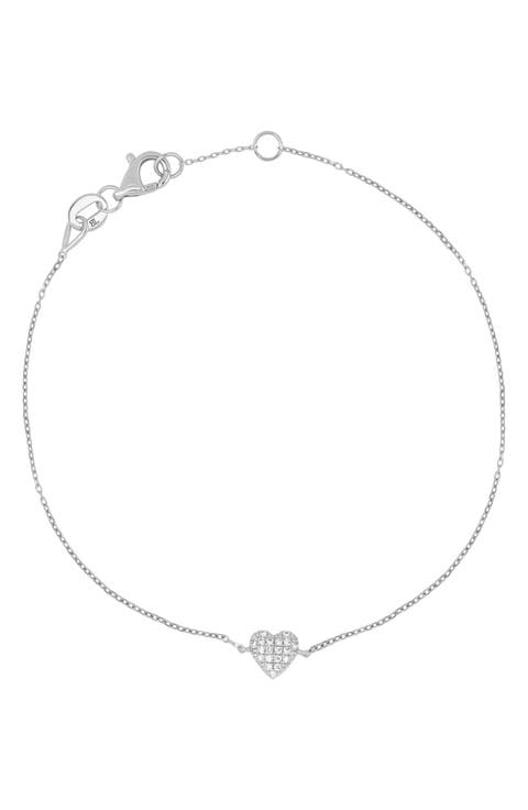 Diamond Heart Chain Bracelet