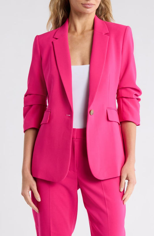 Ruched Sleeve Blazer