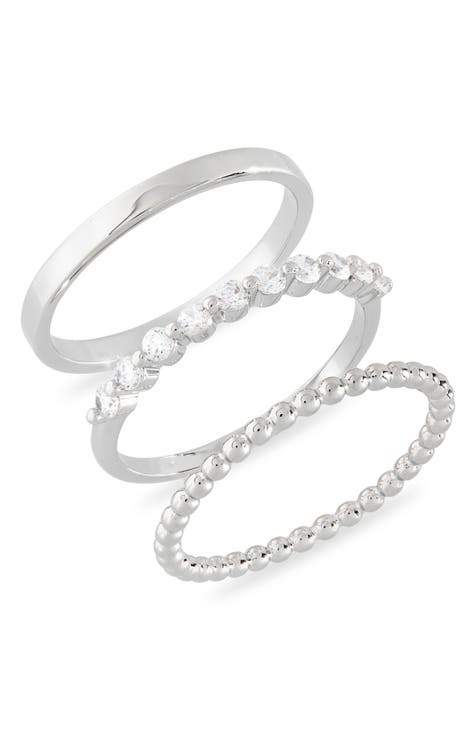 Juego de 3 anillos apilables surtidos de circonitas cúbicas