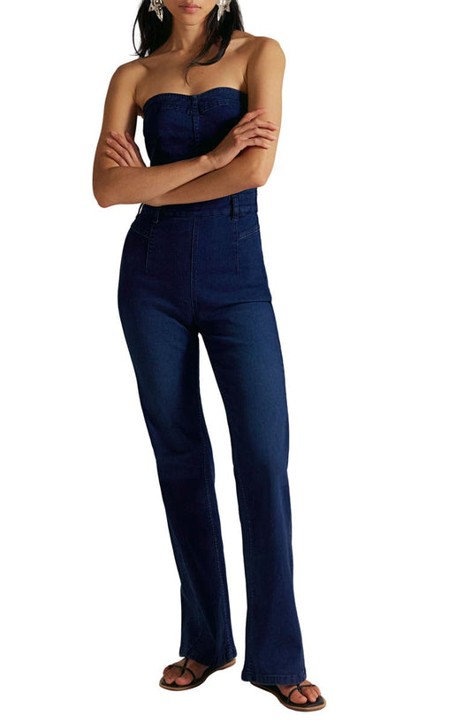 Beckett Strapless Denim Jumpsuit