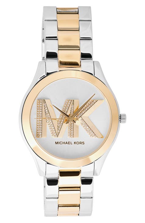 Reloj brazalete bicolor Slim Runway, 42 mm