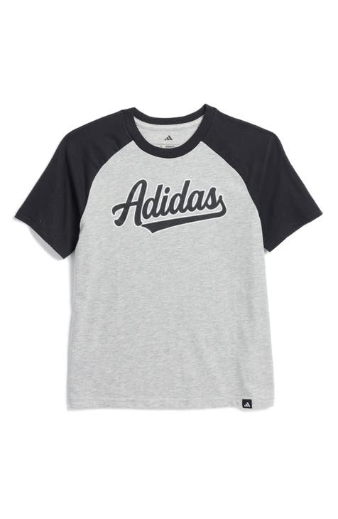 Camiseta con estampado raglán Colorblock con logotipo para niños (niño grande)