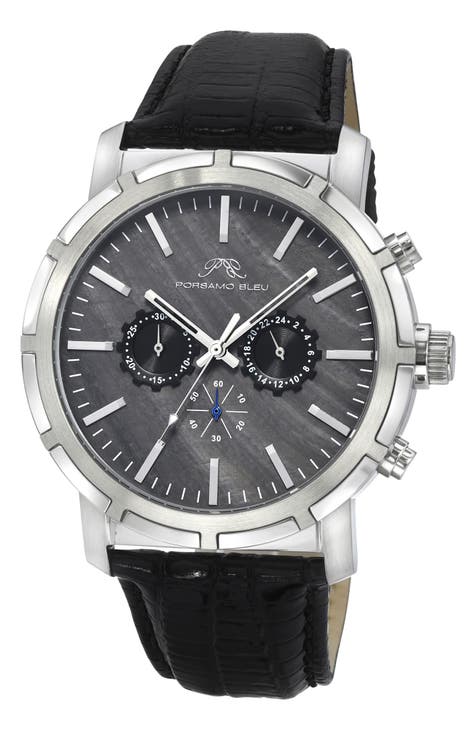 Reloj cronógrafo NYC con correa de piel, 38 mm