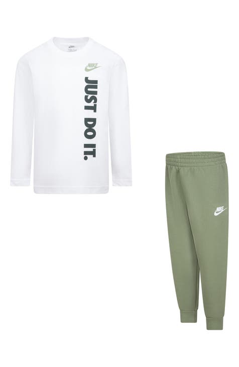 Conjunto de camiseta de manga larga y joggers Just Do It para niños (niño pequeño)