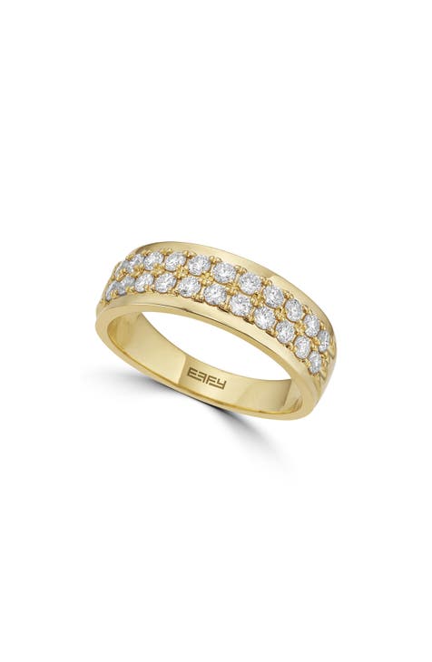 Anillo de oro de 14 quilates con diamantes cultivados en laboratorio