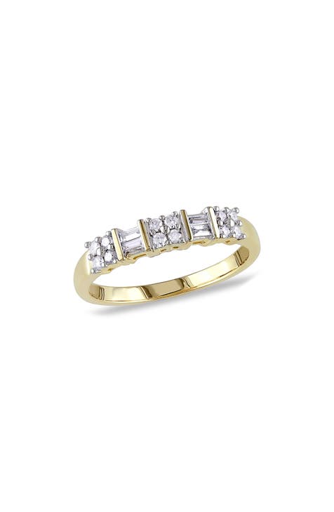 Anillo de Diamantes Baguette y Redondos - 0.26ct.