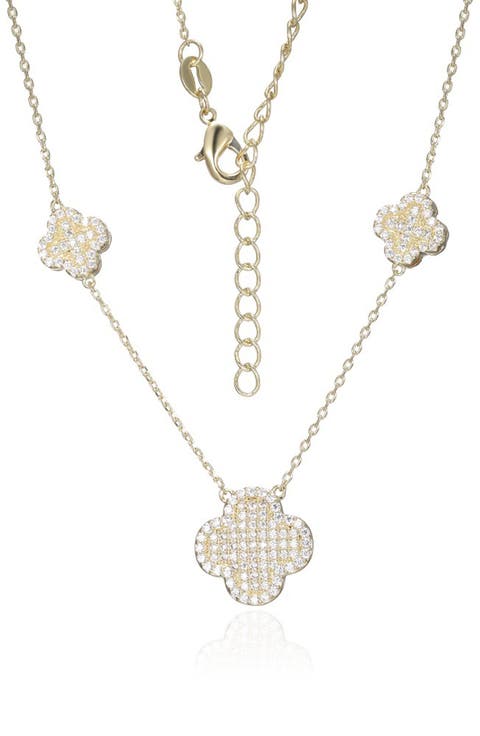 Cubic Zirconia Clover Necklace