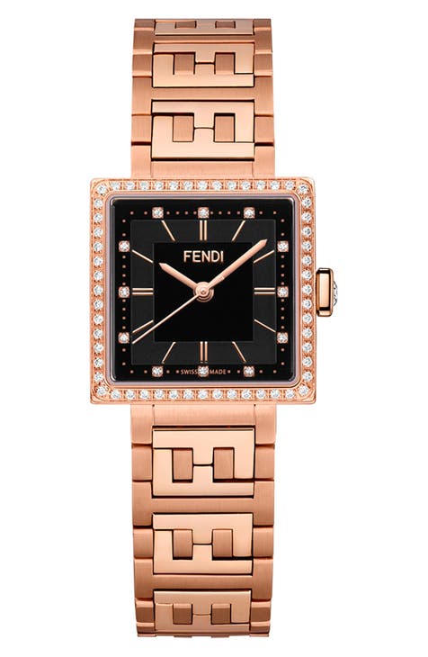 Forever Fendi Reloj de pulsera de cuarzo suizo con diamantes, 23mm - 0.34 ctw