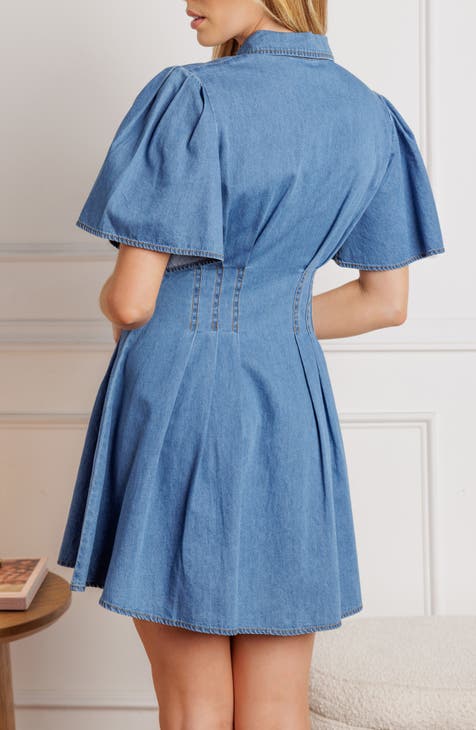 Vestido camisero vaquero de manga corta