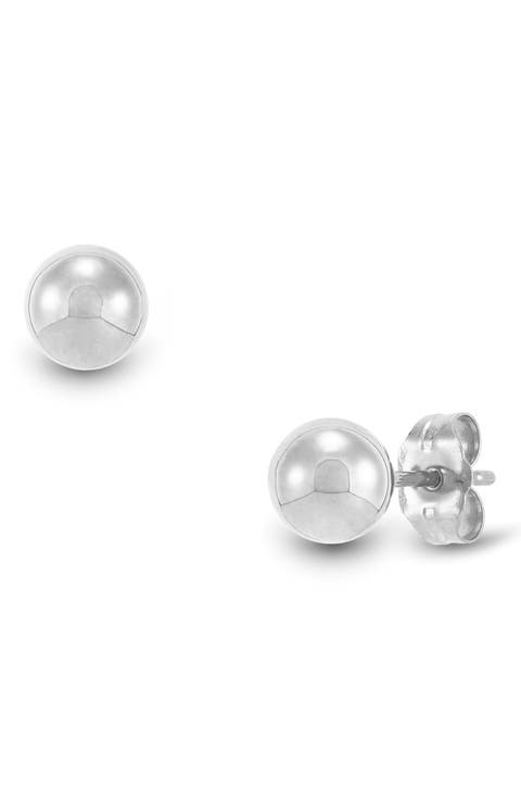 4mm High Polish Ball Stud Earrings