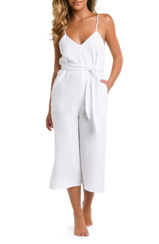 Seaside V-Neck Cover-Up Jumpsuit