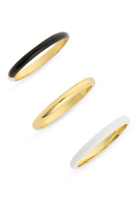 Anillo esmaltado de 3 piezas Colorblock