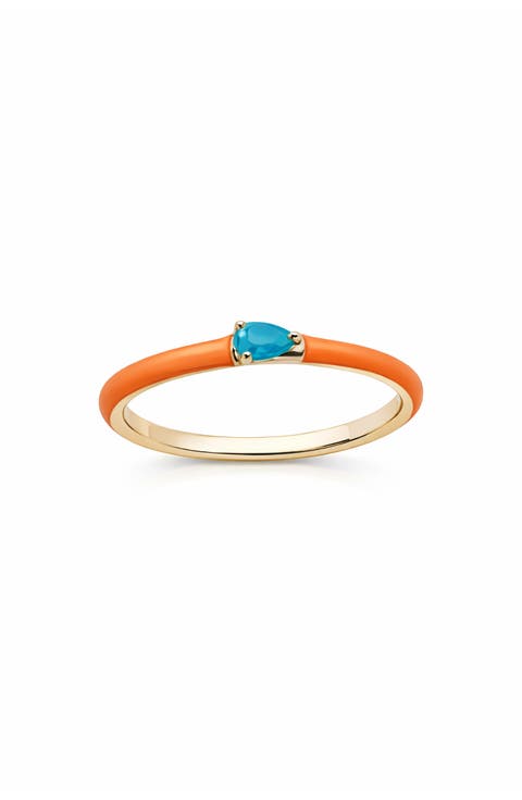 Darcy Pear Cut Turquoise Ring