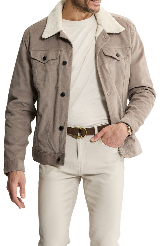 Corduroy Faux Shearling Lined Trucker Jacket