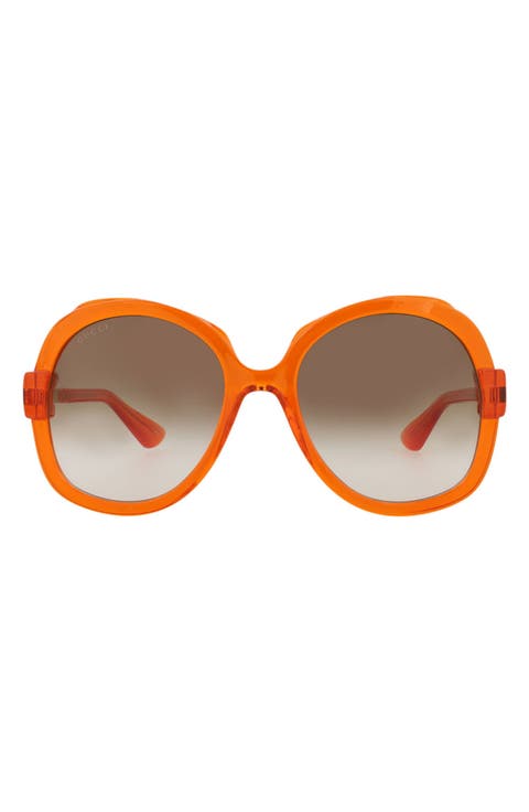 57mm Gradient Round Sunglasses