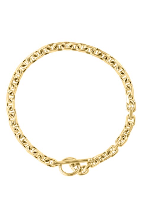 14K Gold Plated Sterling Silver Toggle Bracelet
