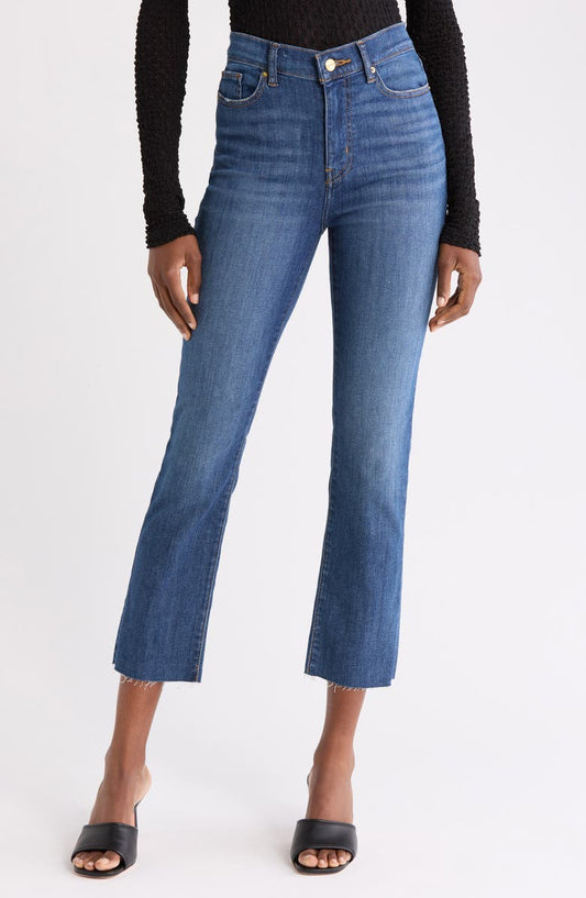 High Waist Crop Straight Leg Jeans