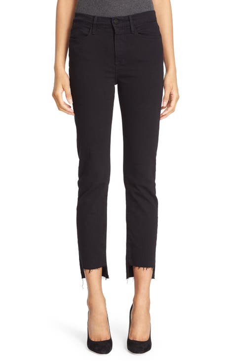 Vaqueros Le High Straight con dobladillo escalonado y cintura alta (Film Noir) (Exclusivo de Nordstrom)