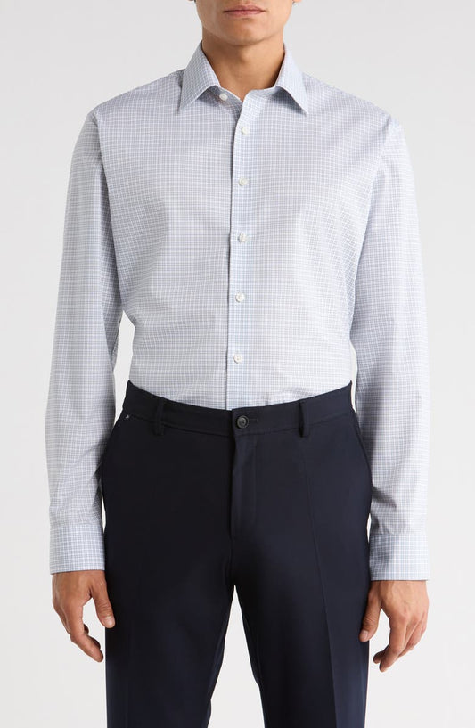 Trim Fit Grid Dress Shirt