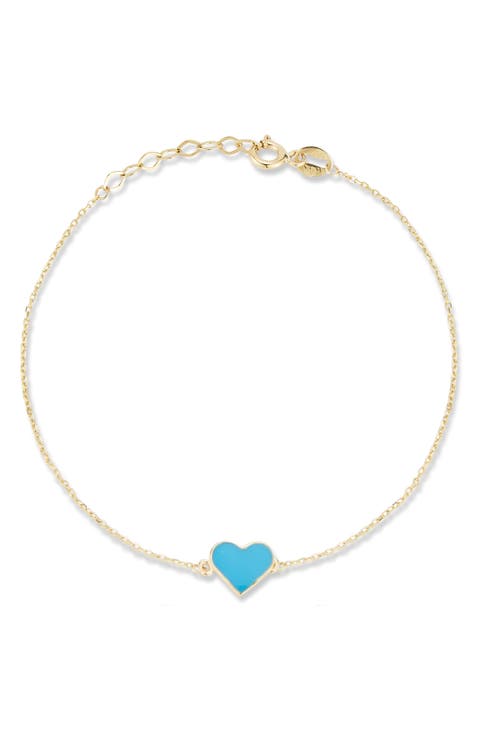 14K Gold Heart Bracelet