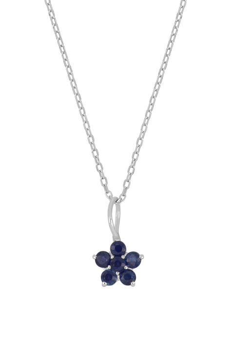 El Mar 18K Gold Gemstone Flower Pendant Necklace