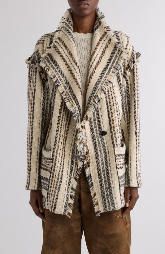 Illisa Stripe Fringe Jacket