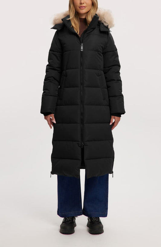 Winter Long Parka with Faux Fur Trim