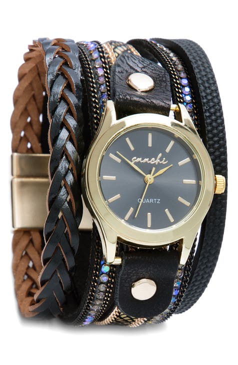 Reloj pulsera con correa de piel sintética