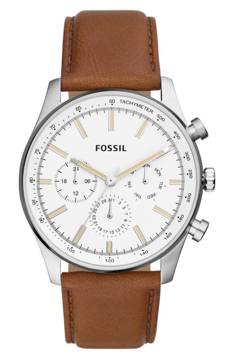 Reloj Sullivan de tres manecillas con cuarzo y correa de piel sintética, 44 mm